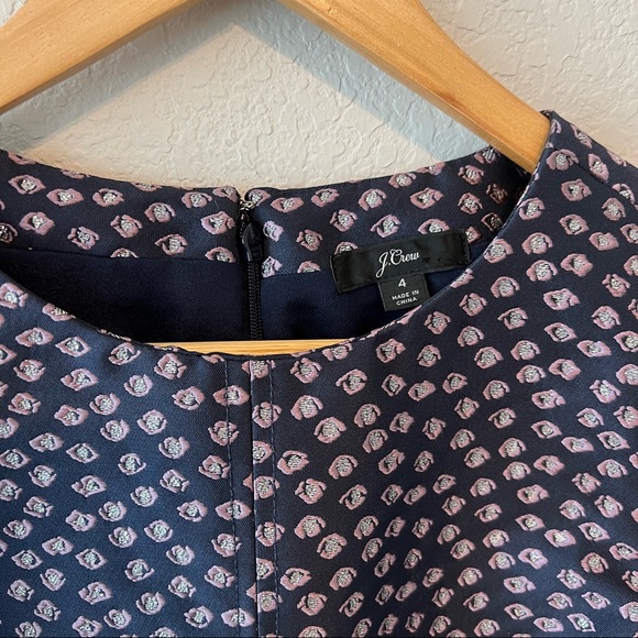 J.Crew Navy Metallic Sheath Dress 4 - Picture 5 of 8